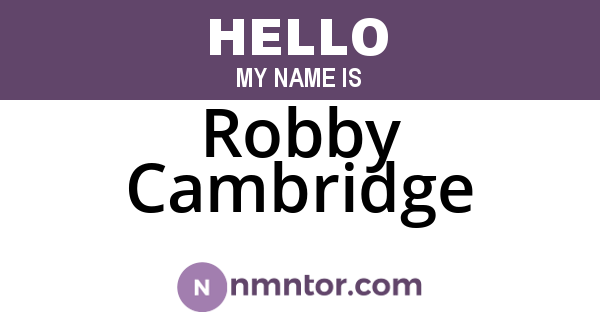 Robby Cambridge