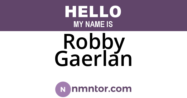 Robby Gaerlan