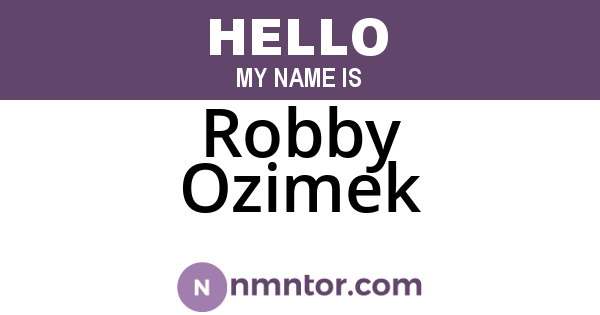 Robby Ozimek