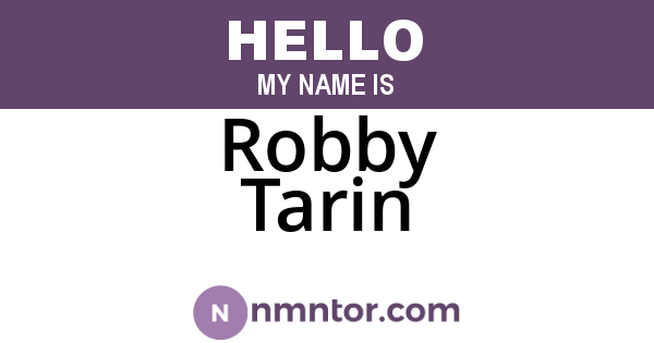 Robby Tarin
