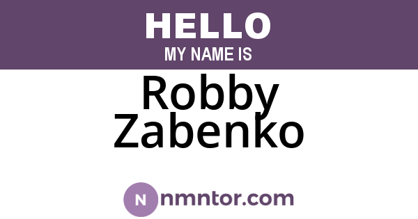 Robby Zabenko