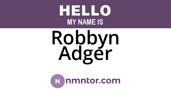 Robbyn Adger