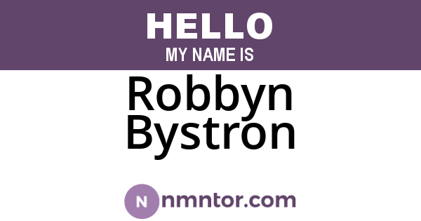 Robbyn Bystron