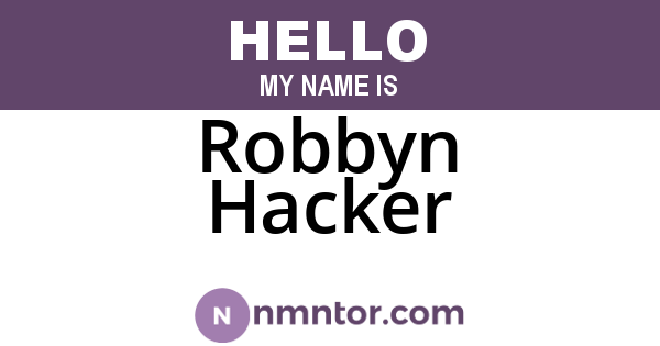 Robbyn Hacker