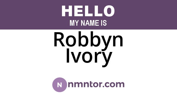 Robbyn Ivory