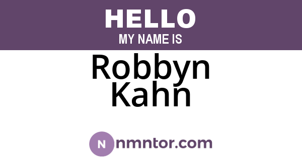 Robbyn Kahn