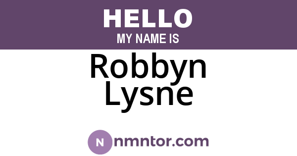 Robbyn Lysne