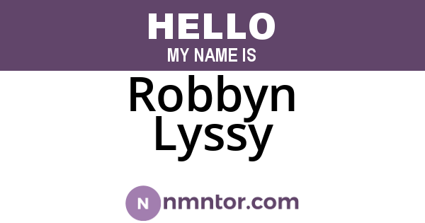 Robbyn Lyssy