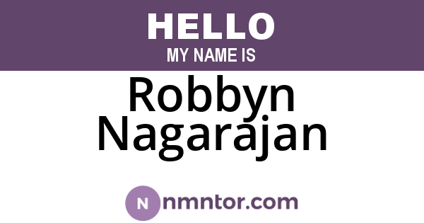 Robbyn Nagarajan