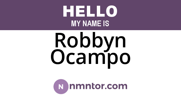 Robbyn Ocampo