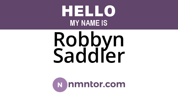 Robbyn Saddler