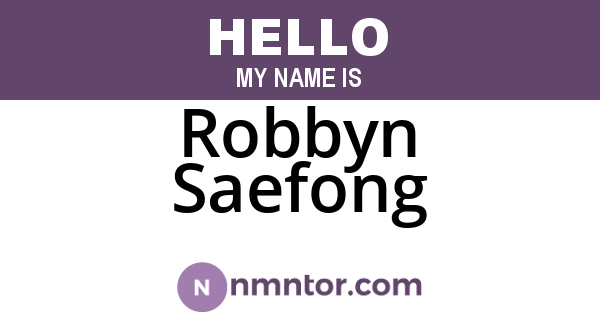Robbyn Saefong