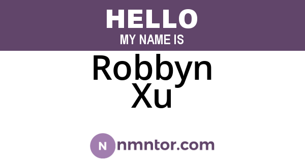 Robbyn Xu