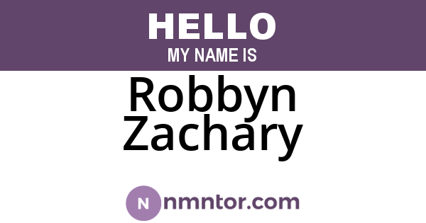 Robbyn Zachary