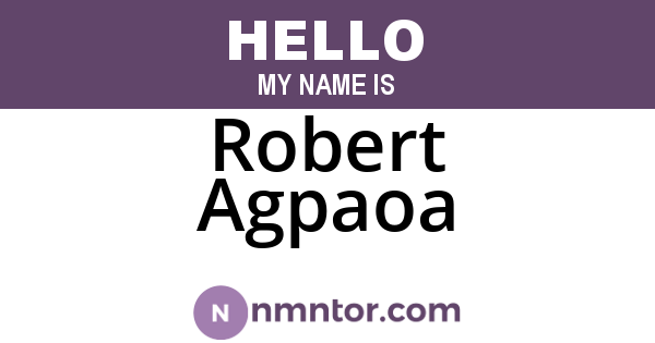 Robert Agpaoa
