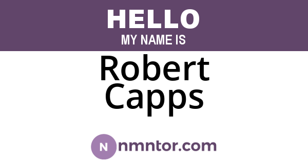 Robert Capps