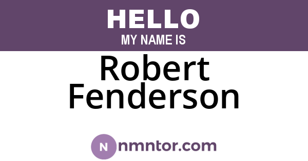 Robert Fenderson