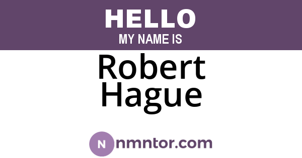 Robert Hague