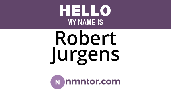 Robert Jurgens