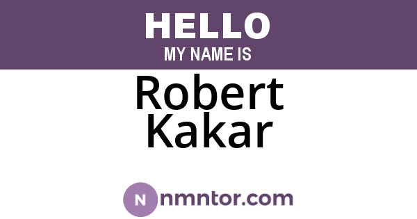 Robert Kakar
