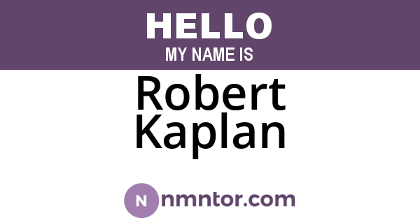 Robert Kaplan