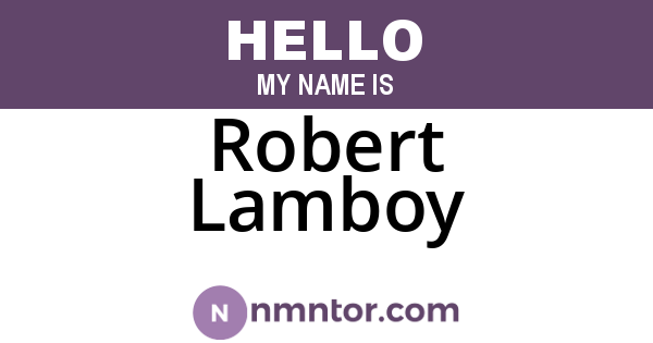 Robert Lamboy