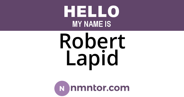 Robert Lapid