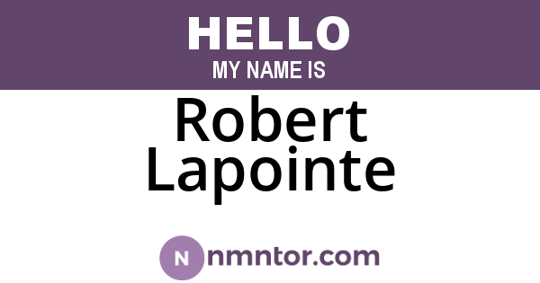 Robert Lapointe