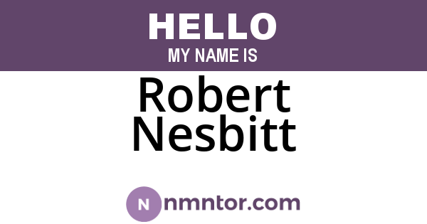 Robert Nesbitt