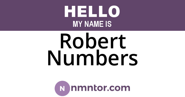 Robert Numbers
