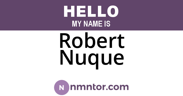 Robert Nuque