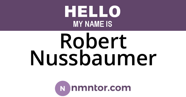 Robert Nussbaumer
