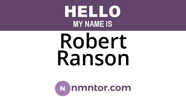 Robert Ranson