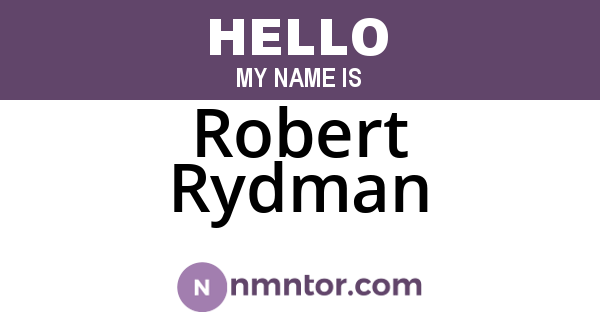 Robert Rydman