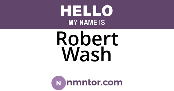 Robert Wash