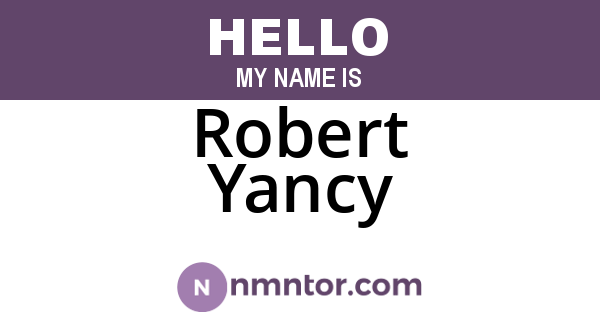 Robert Yancy