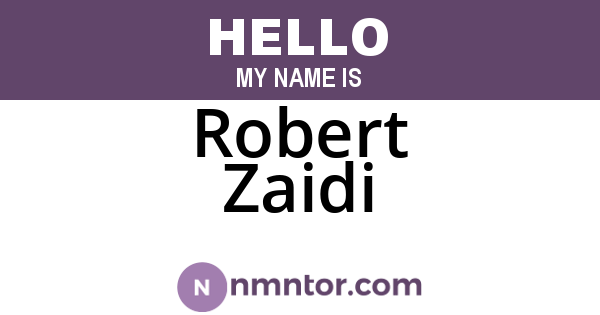 Robert Zaidi