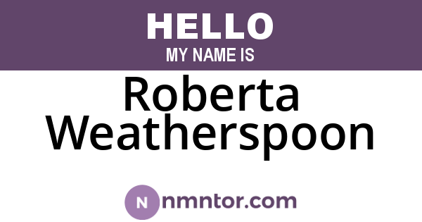 Roberta Weatherspoon
