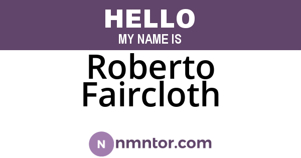 Roberto Faircloth