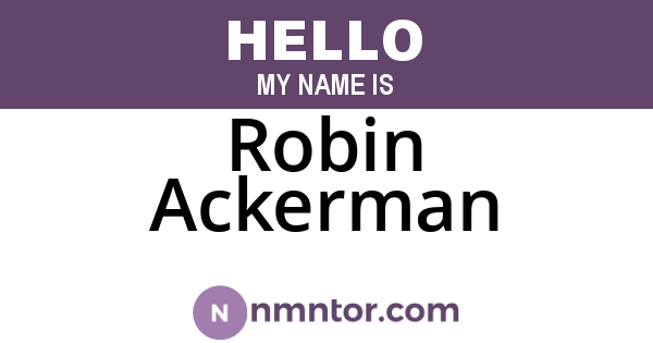 Robin Ackerman