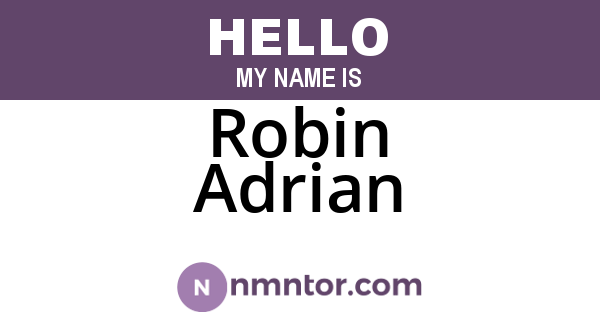 Robin Adrian