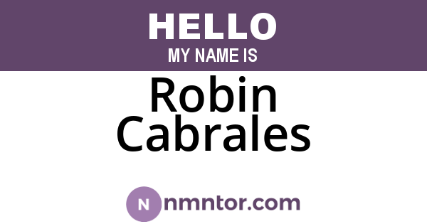 Robin Cabrales