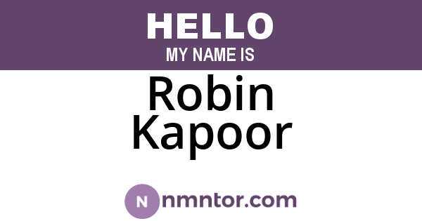 Robin Kapoor