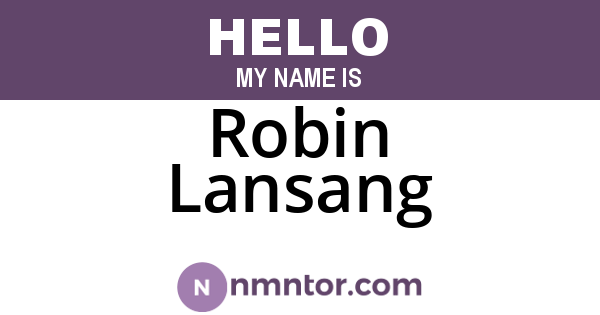 Robin Lansang
