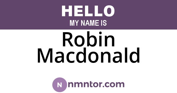 Robin Macdonald