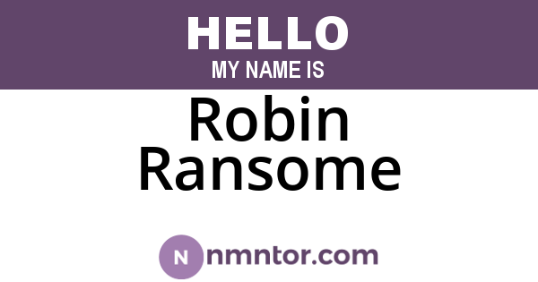 Robin Ransome