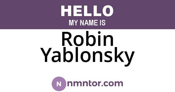 Robin Yablonsky