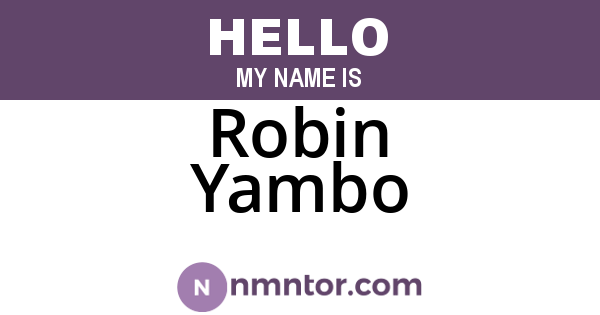 Robin Yambo