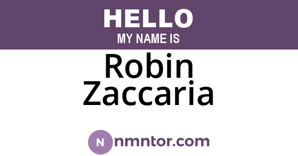 Robin Zaccaria