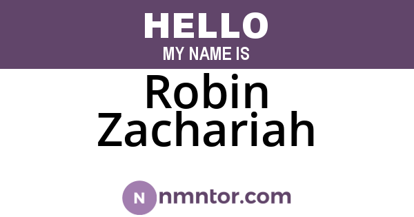 Robin Zachariah